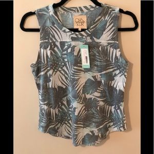 Chaser Rubee Curved Hem Cotton Blend Knit Top